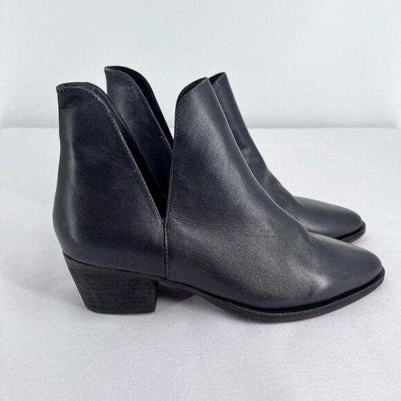 Free People Charm Double V Ankle Boot Women's Size 38 in Black Block Heel - Picture 3 of 15